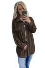 Women's Turn Down Collar Buttoned Shacket Jacket Coat Outerwear