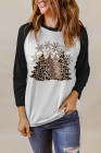 Christmas Sweatshirts for Women Leopard Christmas Tree Funny Tops