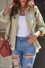 Women's Frayed Denim Jacket Distressed Fringe Trim Denim Shirt