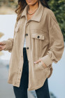 Women's Turn Down Collar Buttoned Shacket Jacket Coat Outerwear