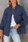 Women's Frayed Denim Jacket Distressed Fringe Trim Denim Shirt