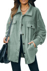 Women's Turn Down Collar Buttoned Shacket Jacket Coat Outerwear