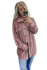 Women's Turn Down Collar Buttoned Shacket Jacket Coat Outerwear