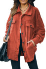 Women's Turn Down Collar Buttoned Shacket Jacket Coat Outerwear