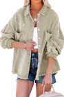 Women's Frayed Denim Jacket Distressed Fringe Trim Denim Shirt