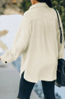 Women's Turn Down Collar Buttoned Shacket Jacket Coat Outerwear
