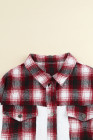 Womens Winter Plaid Shirts Coats Buttoned Pocket Sherpa Jacket