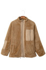 Womens Oversized Zip Up Sherpa Coat with Pocket