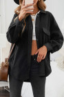 Women's Turn Down Collar Buttoned Shacket Jacket Coat Outerwear