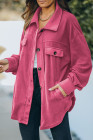 Women's Turn Down Collar Buttoned Shacket Jacket Coat Outerwear