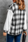 Womens Winter Plaid Shirts Coats Buttoned Pocket Sherpa Jacket