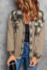 Womens Winter Plaid Shirts Coats Buttoned Pocket Sherpa Jacket