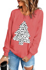 Women Christmas Sweatshirt Leopard Xmas Long Sleeve Shirt