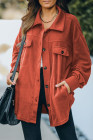 Women's Turn Down Collar Buttoned Shacket Jacket Coat Outerwear
