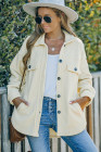 Women's Turn Down Collar Buttoned Shacket Jacket Coat Outerwear