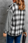 Womens Winter Plaid Shirts Coats Buttoned Pocket Sherpa Jacket