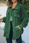 Women's Turn Down Collar Buttoned Shacket Jacket Coat Outerwear