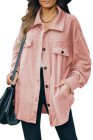Women's Turn Down Collar Buttoned Shacket Jacket Coat Outerwear