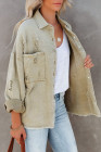 Women's Frayed Denim Jacket Distressed Fringe Trim Denim Shirt
