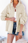 Women's Frayed Denim Jacket Distressed Fringe Trim Denim Shirt