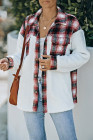 Womens Winter Plaid Shirts Coats Buttoned Pocket Sherpa Jacket