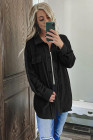 Women's Turn Down Collar Buttoned Shacket Jacket Coat Outerwear