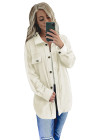 Women's Turn Down Collar Buttoned Shacket Jacket Coat Outerwear
