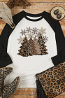 Christmas Sweatshirts for Women Leopard Christmas Tree Funny Tops