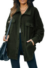 Women's Turn Down Collar Buttoned Shacket Jacket Coat Outerwear