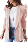 Casual Blazers Puff Sleeve Work Suit Office Blazer Jackets