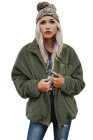 Womens Oversized Zip Up Sherpa Coat with Pocket