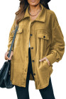 Women's Turn Down Collar Buttoned Shacket Jacket Coat Outerwear