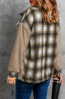 Womens Winter Plaid Shirts Coats Buttoned Pocket Sherpa Jacket