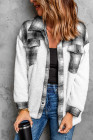 Womens Winter Plaid Shirts Coats Buttoned Pocket Sherpa Jacket