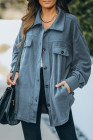 Women's Turn Down Collar Buttoned Shacket Jacket Coat Outerwear