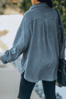 Women's Turn Down Collar Buttoned Shacket Jacket Coat Outerwear