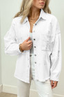 Women's Frayed Denim Jacket Distressed Fringe Trim Denim Shirt