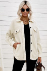 Women's Turn Down Collar Buttoned Shacket Jacket Coat Outerwear