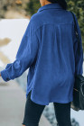 Women's Turn Down Collar Buttoned Shacket Jacket Coat Outerwear