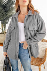 Women's Turn Down Collar Buttoned Shacket Jacket Coat Outerwear