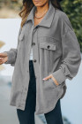 Women's Turn Down Collar Buttoned Shacket Jacket Coat Outerwear