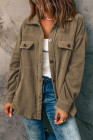 Women's Turn Down Collar Buttoned Shacket Jacket Coat Outerwear
