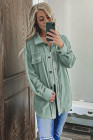 Women's Turn Down Collar Buttoned Shacket Jacket Coat Outerwear