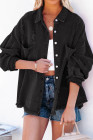 Women's Frayed Denim Jacket Distressed Fringe Trim Denim Shirt