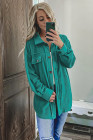 Women's Turn Down Collar Buttoned Shacket Jacket Coat Outerwear
