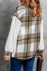 Womens Winter Plaid Shirts Coats Buttoned Pocket Sherpa Jacket