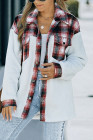 Womens Winter Plaid Shirts Coats Buttoned Pocket Sherpa Jacket
