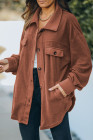 Women's Turn Down Collar Buttoned Shacket Jacket Coat Outerwear