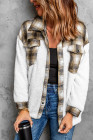 Womens Winter Plaid Shirts Coats Buttoned Pocket Sherpa Jacket