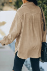 Women's Turn Down Collar Buttoned Shacket Jacket Coat Outerwear